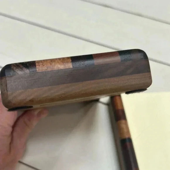 2 Handcrafted Exotic Hardwood Notepad Holder made by Wood Artist USA - Picture 6 of 11